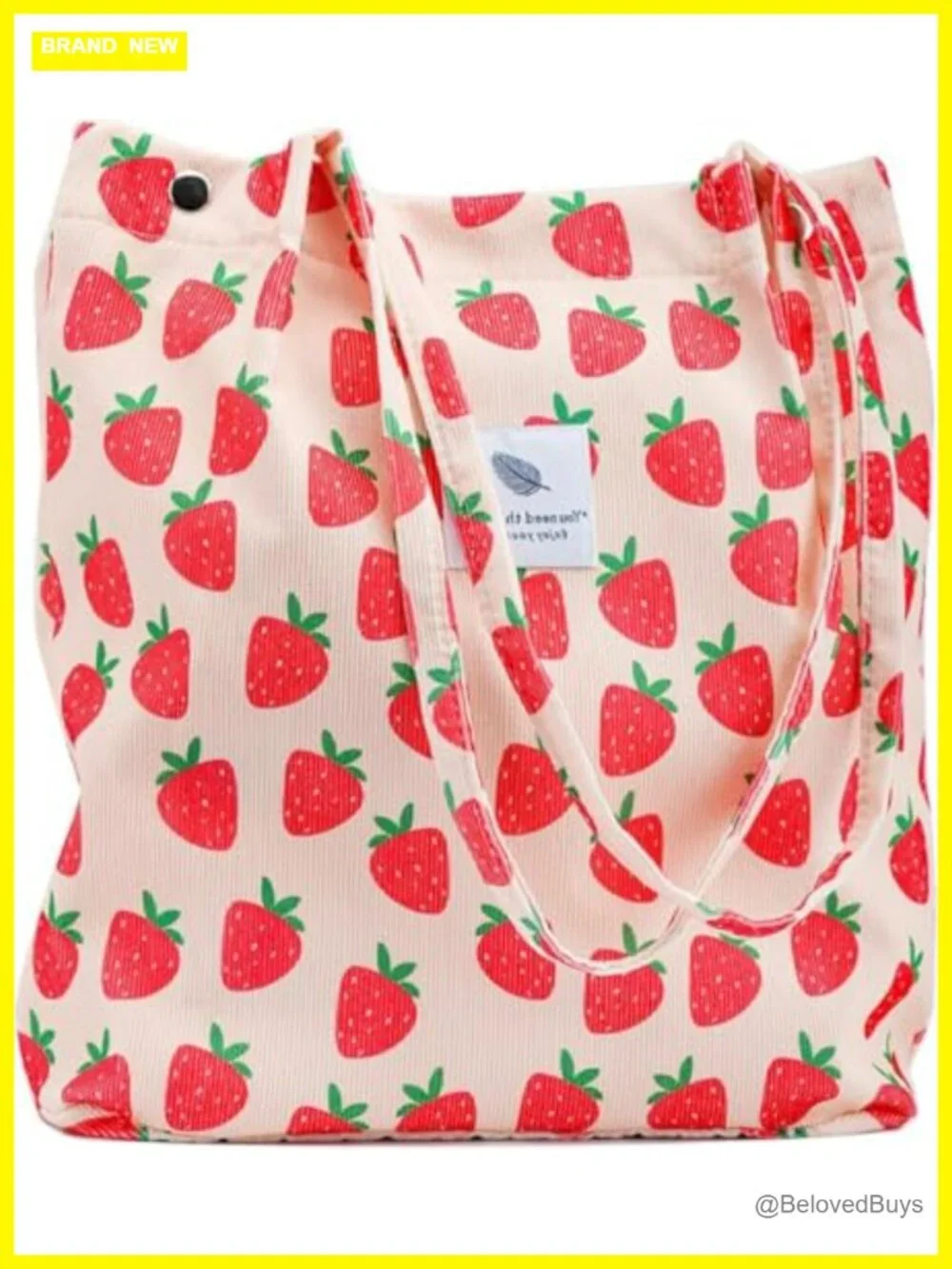 Large Capacity Corduroy Tote Bag with Inner Pockets